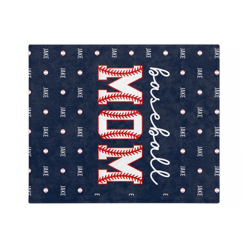 Baseball Mom Blanket Custom Blanket Name Blanket Mom Gift Personalized Blanket Personalized Gift for Mom Baseball Blanket Baseball Game Day