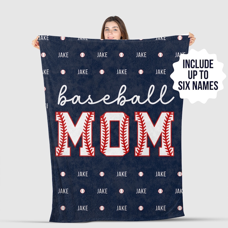 Baseball Mom Blanket Custom Blanket Name Blanket Mom Gift Personalized Blanket Personalized Gift for Mom Baseball Blanket Baseball Game Day