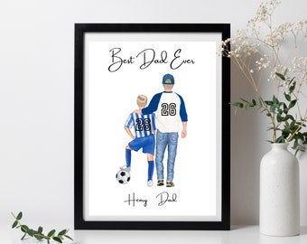 Soccer Dad Gift from Son Soccer Personalized Gift for Dad Gift for Husband Custom Daddy and Me Print Soccer Gift Soccer Poster Last Minute