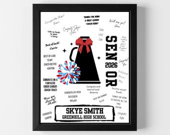 Custom Printable Senior Gift Cheer Poster for Signatures Senior Night Cheer Team Gift from Team Cheer Banquet Gift for Cheerleader