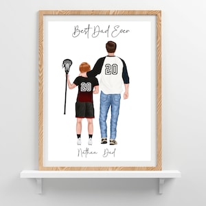 Cadeau de crosse personnalisé pour papa de son fils Cadeau personnalisé pour mari Impression personnalisée papa et moi Cadeau de crosse personnalisé Impressions personnalisées Art mural