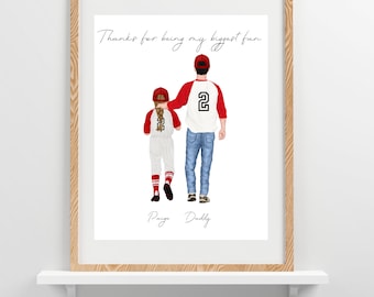 Personalisierte Baseball Vater Geschenk von Tochter personalisierte Geschenk für Ehemann kundenspezifische Daddy und mich Druck, Baseball Geschenk Softball Vater Geburtstag