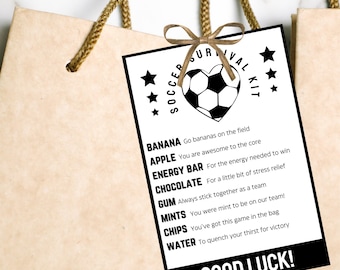 Soccer Snacks for Team Treat Bag Tags Soccer Team Gift Printable Gift Tag Instant Download Soccer Gift Snack Bag Tag Soccer Survival Kit