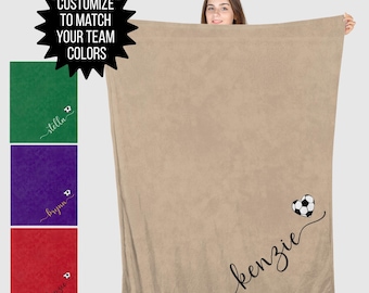 Custom Soccer Blanket Customizable Blanket Soccer Gift Personalized Name Blanket Senior Gift Senior Night Banquet Gift Soccer Mom Gift Team