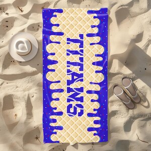 Bulk Team Gifts Ice Cream Baseball Custom Beach Towel Custom Team Towels Boys Baseball Gift Youth  Baseball Drip Baseball Ice Cream Drip