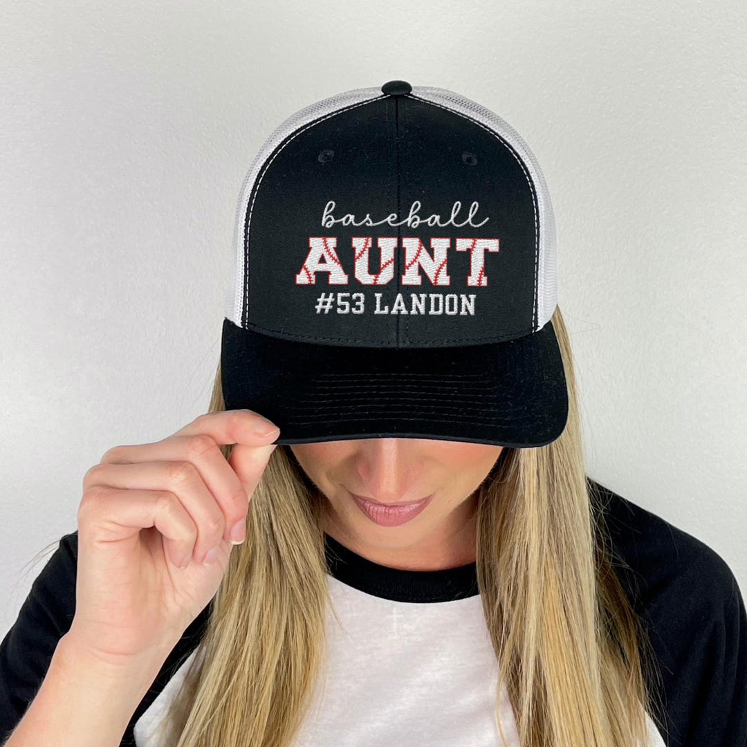 Baseball Aunt Custom Embroidered Hat Baseball Aunt Hat Custom Trucker ...