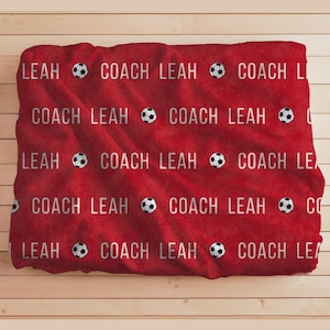 Soccer Coach Gift Personalized Soccer Blanket End of Season Gift Coach Appreciation Gift Custom Blanket Soccer Gift Customizable Blanket