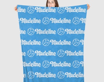 Volleyball Blanket, Personalized Volleyball Name Blanket, Volleyball Gifts, Personalized Blanket, Sports Blanket, Kids Name Blanket Gift