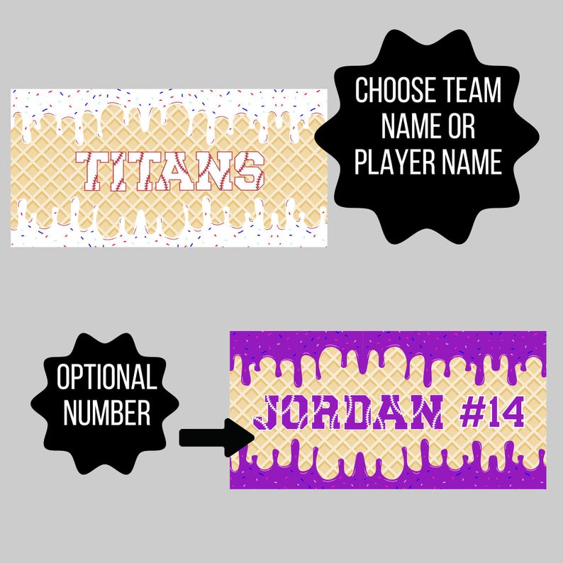 Bulk Team Gifts Ice Cream Baseball Custom Beach Towel Custom Team Towels Boys Baseball Gift Youth  Baseball Drip Baseball Ice Cream Drip