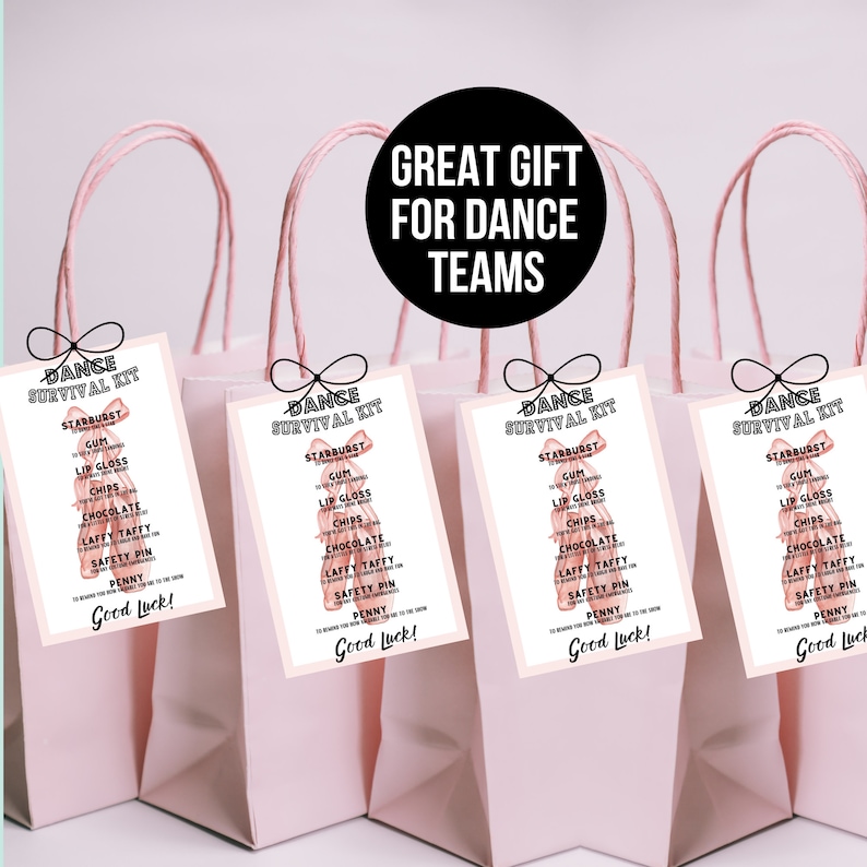 Dance Recital Gifts Dance Survival Kit Bag Tag Dancer Gift Dance Team Gift Printable Ballet Gifts Ballerina Gift Dance Competition Gift