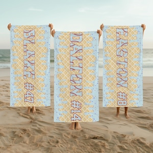 Bulk Team Gifts Ice Cream Baseball Custom Beach Towel Custom Team Towels Boys Baseball Gift Youth  Baseball Drip Baseball Ice Cream Drip