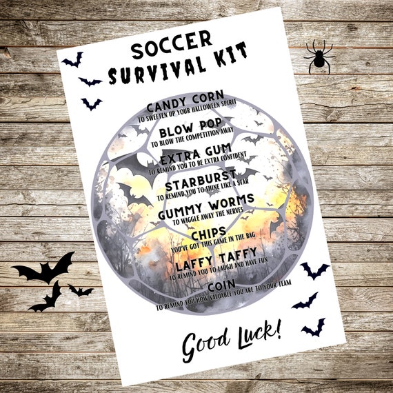 Soccer Survival Kit Halloween Gift Soccer Bag Tag Printable Good Luck Gift Soccer Team Gifts Soccer Gift Printable Gift Tag Instant Download