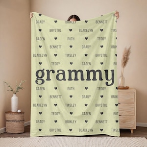 80th Birthday Gift Personalized Grandma Blanket Custom Name Blanket Grandma Gift Ideas Birthday Blanket Family Name Blanket Gift for Grandma