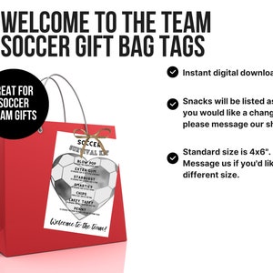 Instant Download Soccer Team Gift Tag Printable | Welcome to Team ...