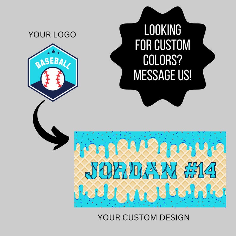 Bulk Team Gifts Ice Cream Baseball Custom Beach Towel Custom Team Towels Boys Baseball Gift Youth  Baseball Drip Baseball Ice Cream Drip