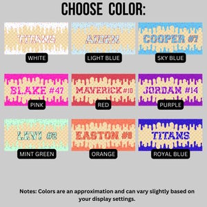 K&ouml;nnte beinhalten: Eine Grafik mit 10 verschiedenen Farboptionen f&uuml;r ein personalisiertes Waffelh&ouml;rnchen-Design. Die Farben umfassen Wei&szlig;, Hellblau, Himmelblau, Rosa, Rot, Lila, Mintgr&uuml;n, Orange und K&ouml;nigsblau. Der Text "FARBE W&Auml;HLEN" befindet sich oben auf der Grafik.