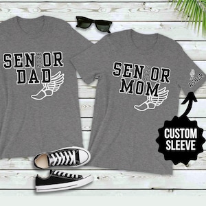 Senior Cross Country Mom TShirt Track and Field Track Mom Cross Country Dad Senior Dad Shirt Senior Track Dad Class of 2026 Custom Sleeve