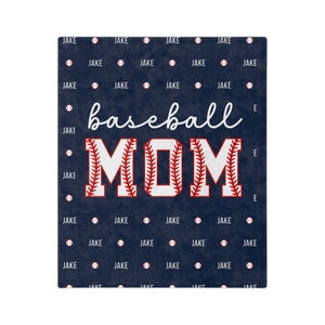 Baseball Mom Blanket Custom Blanket Name Blanket Mom Gift Personalized Blanket Personalized Gift for Mom Baseball Blanket Baseball Game Day