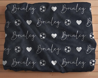 Soccer Team Gift Blanket | Personalized Soccer Blanket for Girls Custom Name Fleece Throw | End of Season Banquet or Coach Gift Girls Soccer