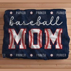 Baseball Mom Blanket Custom Blanket Name Blanket Mom Gift Personalized Blanket Personalized Gift for Mom Baseball Blanket Baseball Game Day