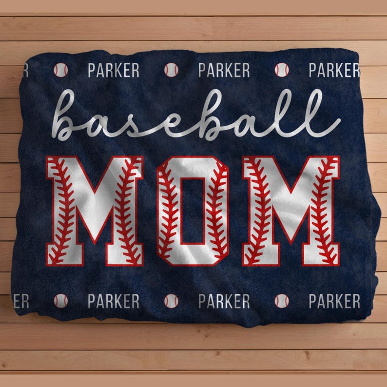 Baseball Mom Blanket Custom Blanket Name Blanket Mom Gift Personalized Blanket Personalized Gift for Mom Baseball Blanket Baseball Game Day