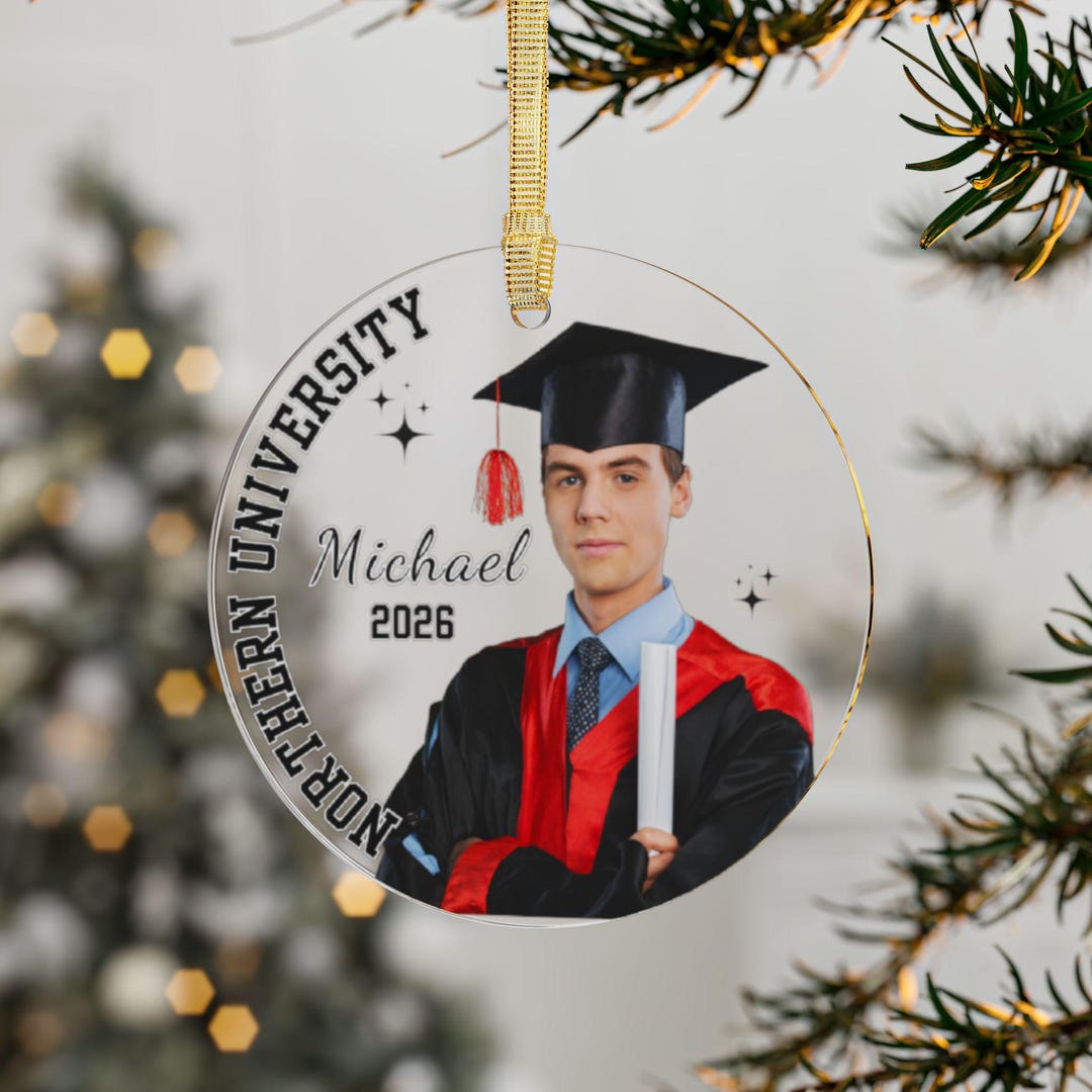 Custom Graduation Ornament, Class of 2026 Photo Ornament, Senior 2026 ...