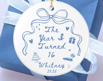 16th Birthday Gift Girl Custom Sweet Sixteen Gifts for 16 Year Old Custom 16th Birthday Ornament The Year I Turned 16 Sweet 16 Gift Keepsake