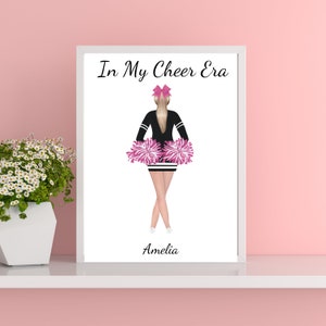 Personalized Cheerleader Poster In My Cheer Era Custom Cheer Art Personalized Prints for Her Cheer Gifts custom portrait printable wall art
