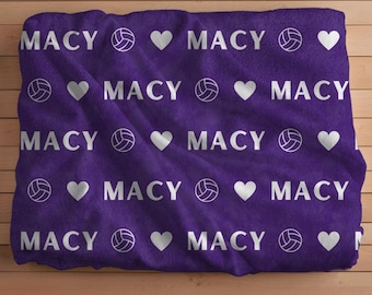 Personalized Volleyball Blanket | Senior Night Gift, Volleyball Senior Banquet Gift, Custom Name Blanket for Volleyball Player, Team Gift