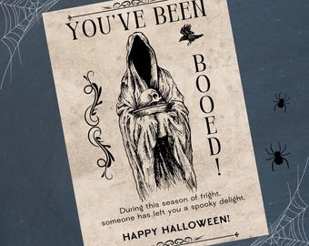 Adult Boo Basket Youve Been Booed Printable Vintage Halloween Printable Instant PDF Halloween Boo Basket Ideas for Boyfriend BF Gift Basket