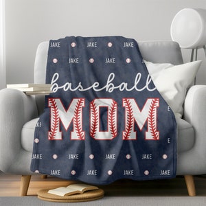Baseball Mom Blanket Custom Blanket Name Blanket Mom Gift Personalized Blanket Personalized Gift for Mom Baseball Blanket Baseball Game Day