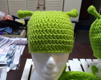 Adult Crocheted Shrek Beanies