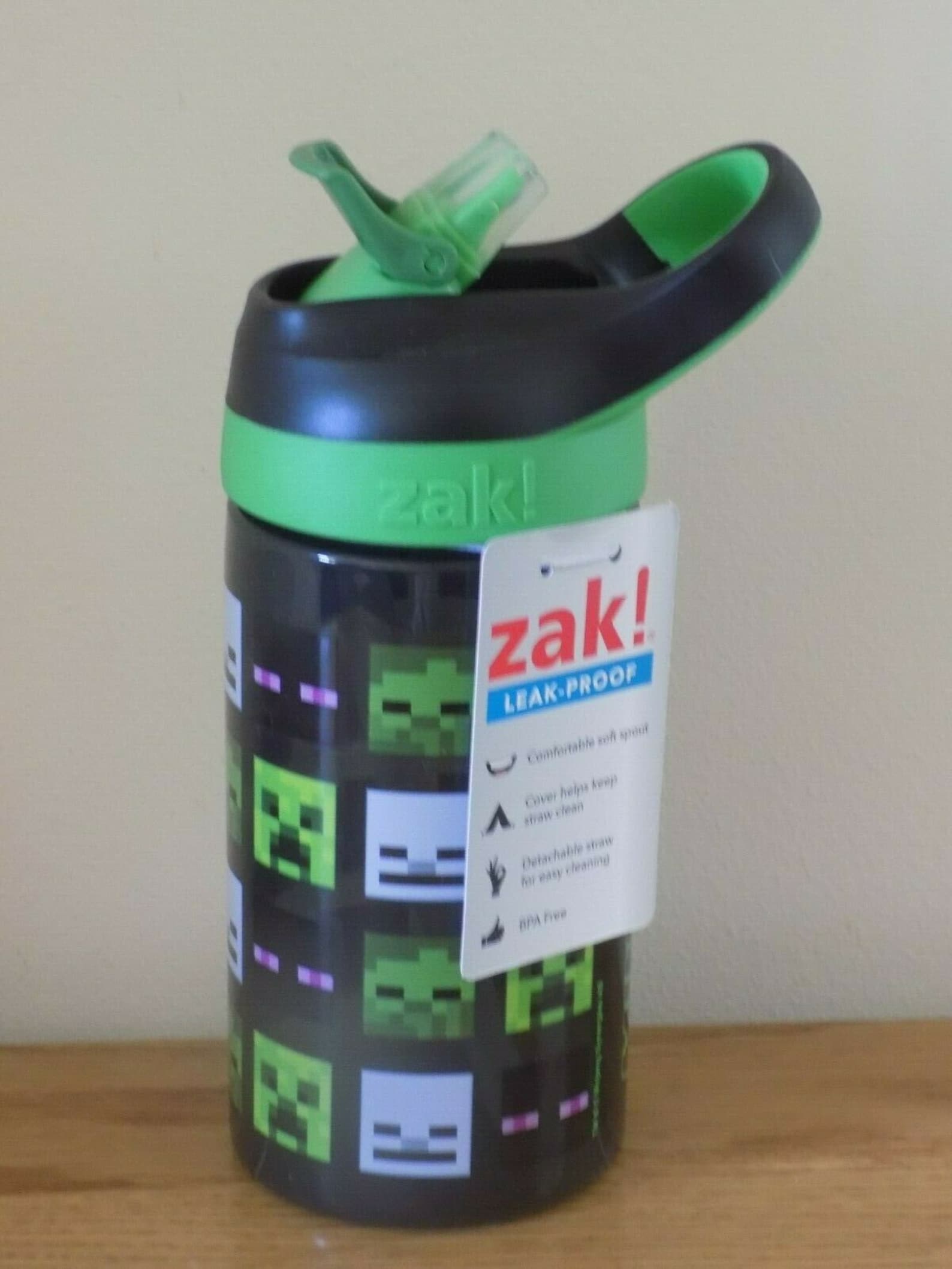 Minecraft Water Bottle Reusable BPA Free Plastic School Etsy