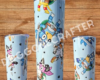 Cartoon Ninja Turtles Blue Heeler Dog Themed Tumbler