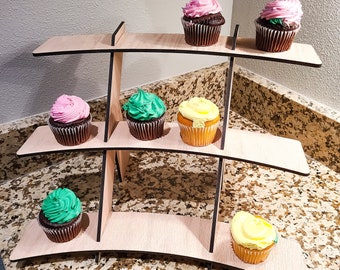 Cupcake/Display Shelf - Laser Cut Files SVG, DXF, PNG