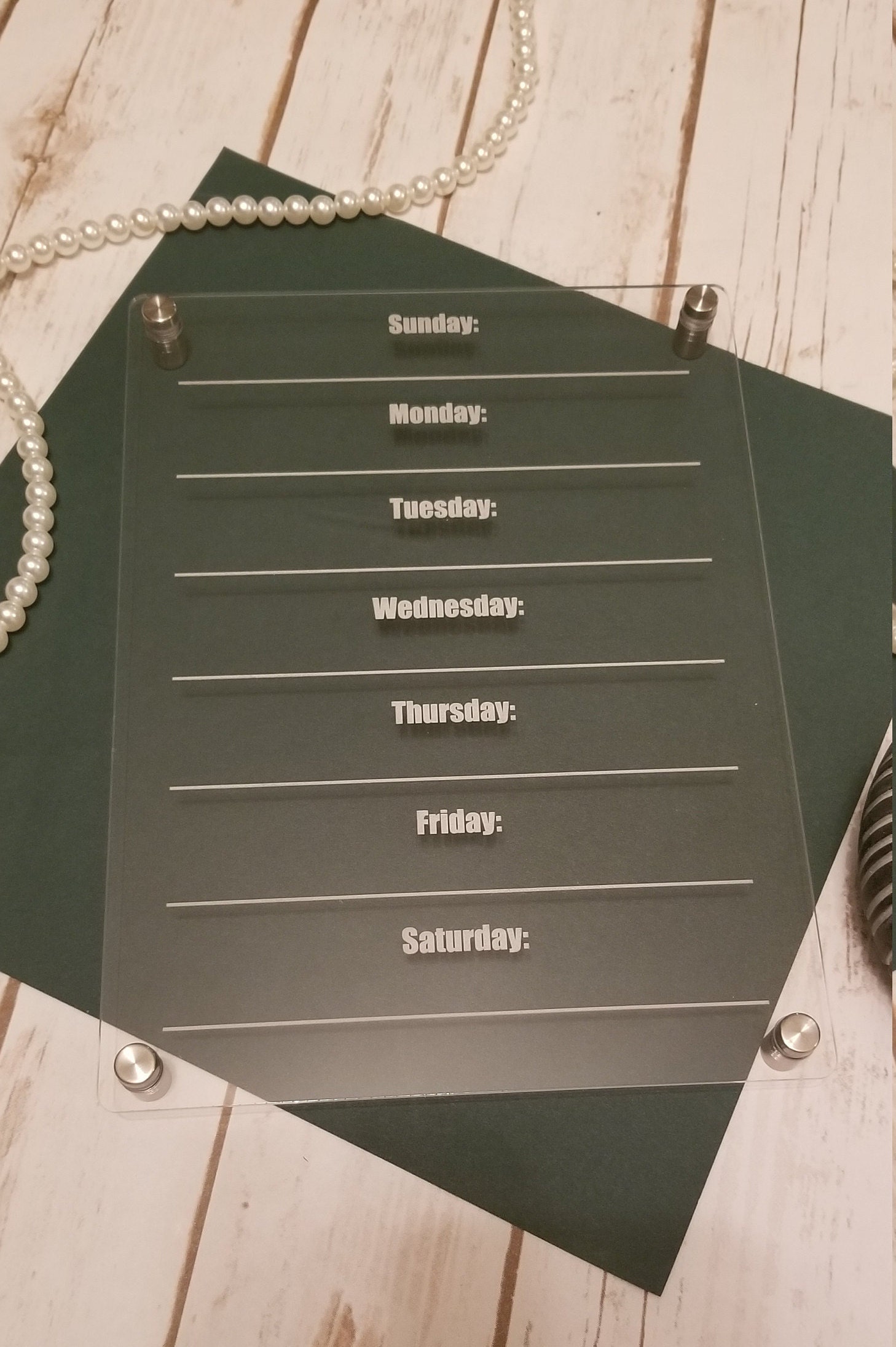 Dry Erase Weekly Schedule Board SVG Laser Cut Files Etsy