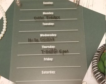 Dry Erase Weekly Schedule Board - SVG Laser Cut Files