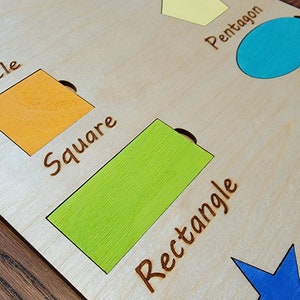 Children's Shape Puzzle Board - SVG, DXF, PDF Laser Cut Files image 2