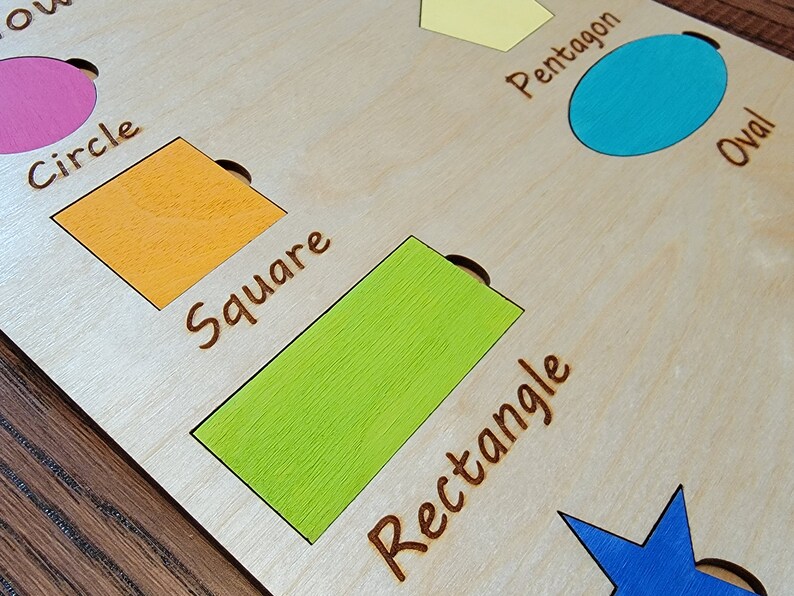 Children's Shape Puzzle Board - SVG, DXF, PDF Laser Cut Files image 2