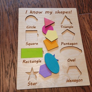 Children's Shape Puzzle Board - SVG, DXF, PDF Laser Cut Files image 3