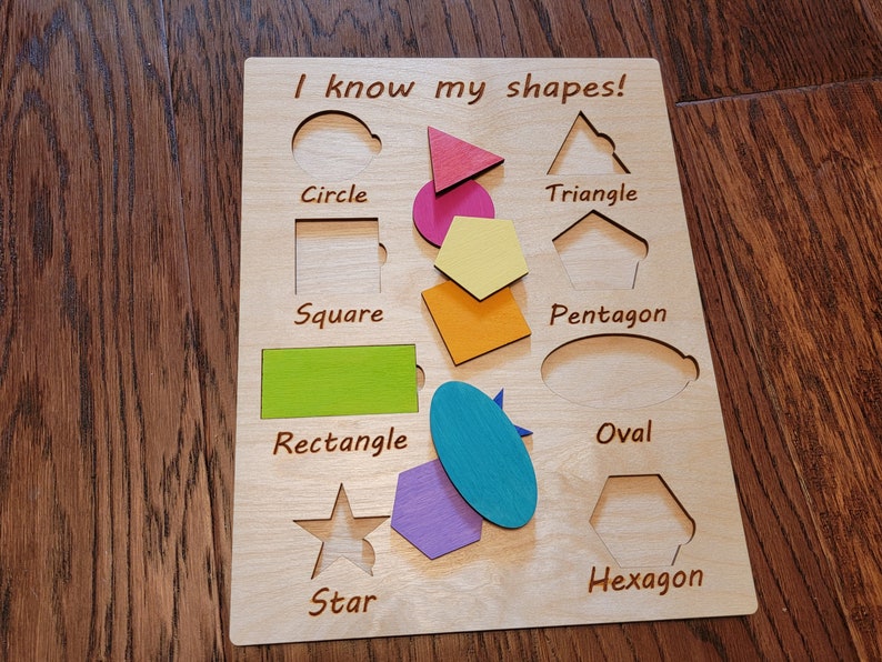 Children's Shape Puzzle Board - SVG, DXF, PDF Laser Cut Files image 3