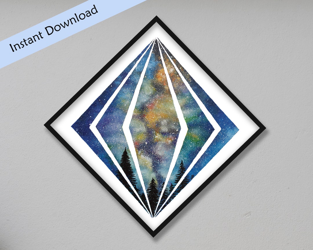 Printable Milky Way Galaxy Painting Night Sky Art Print - Etsy