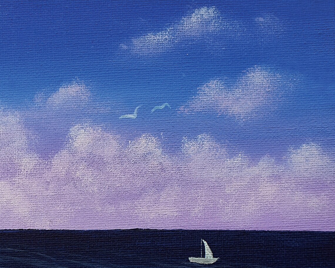 Printable Seascape Painting Tropical Sea View Instant - Etsy