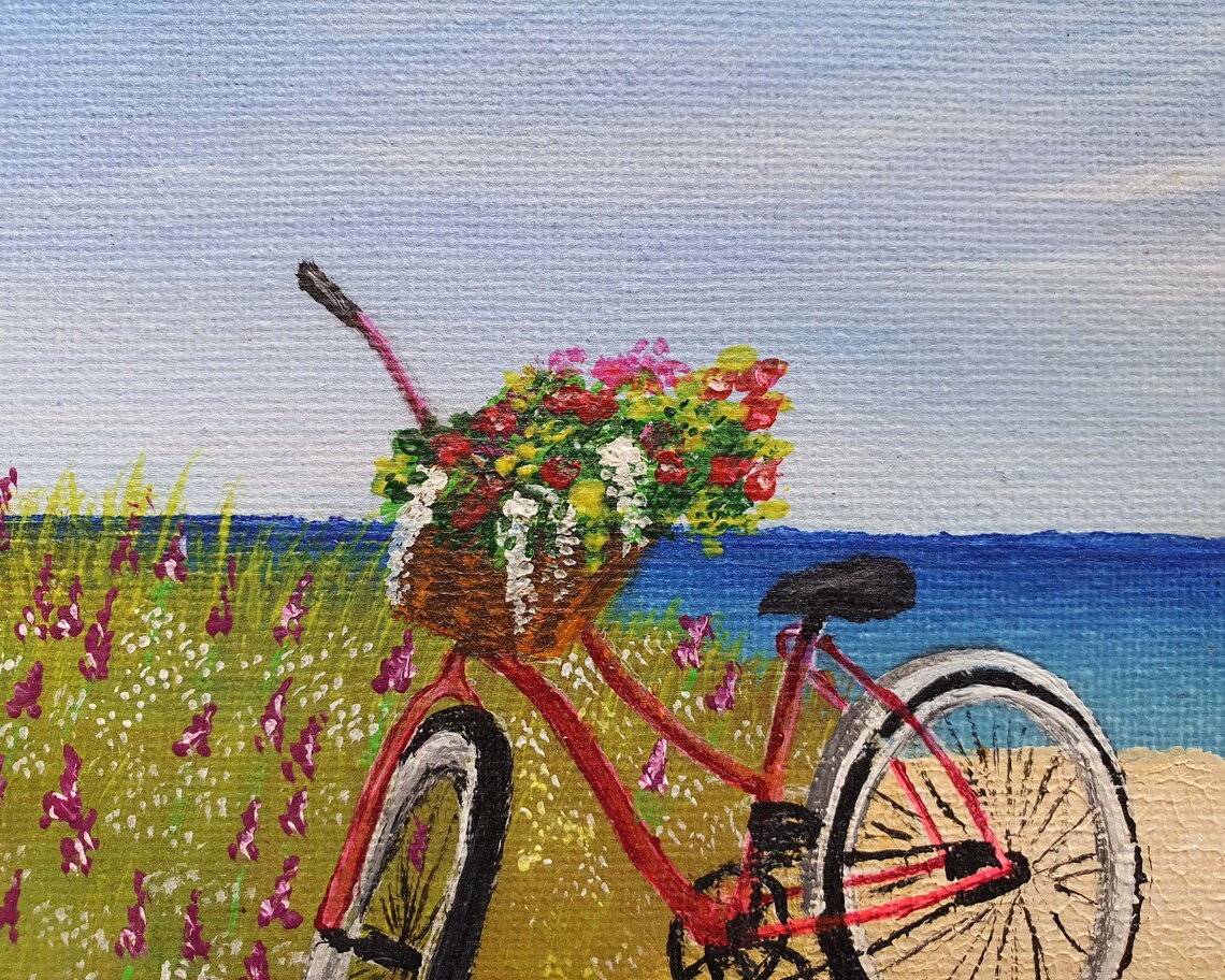 gemälde zeichnung mädchen auf dem fahrrad
