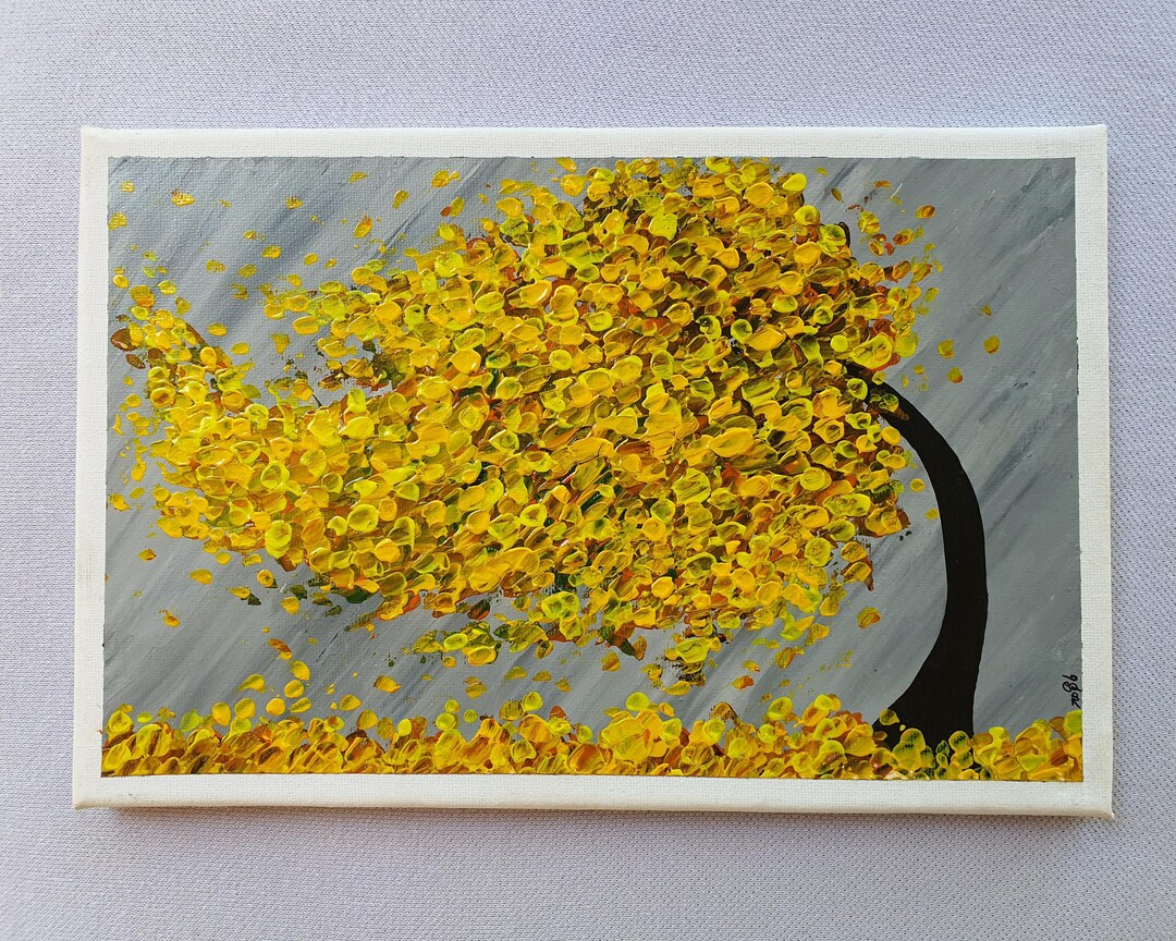 Palette Knife Tree Painting, Original Acrylic Painting on Canvas