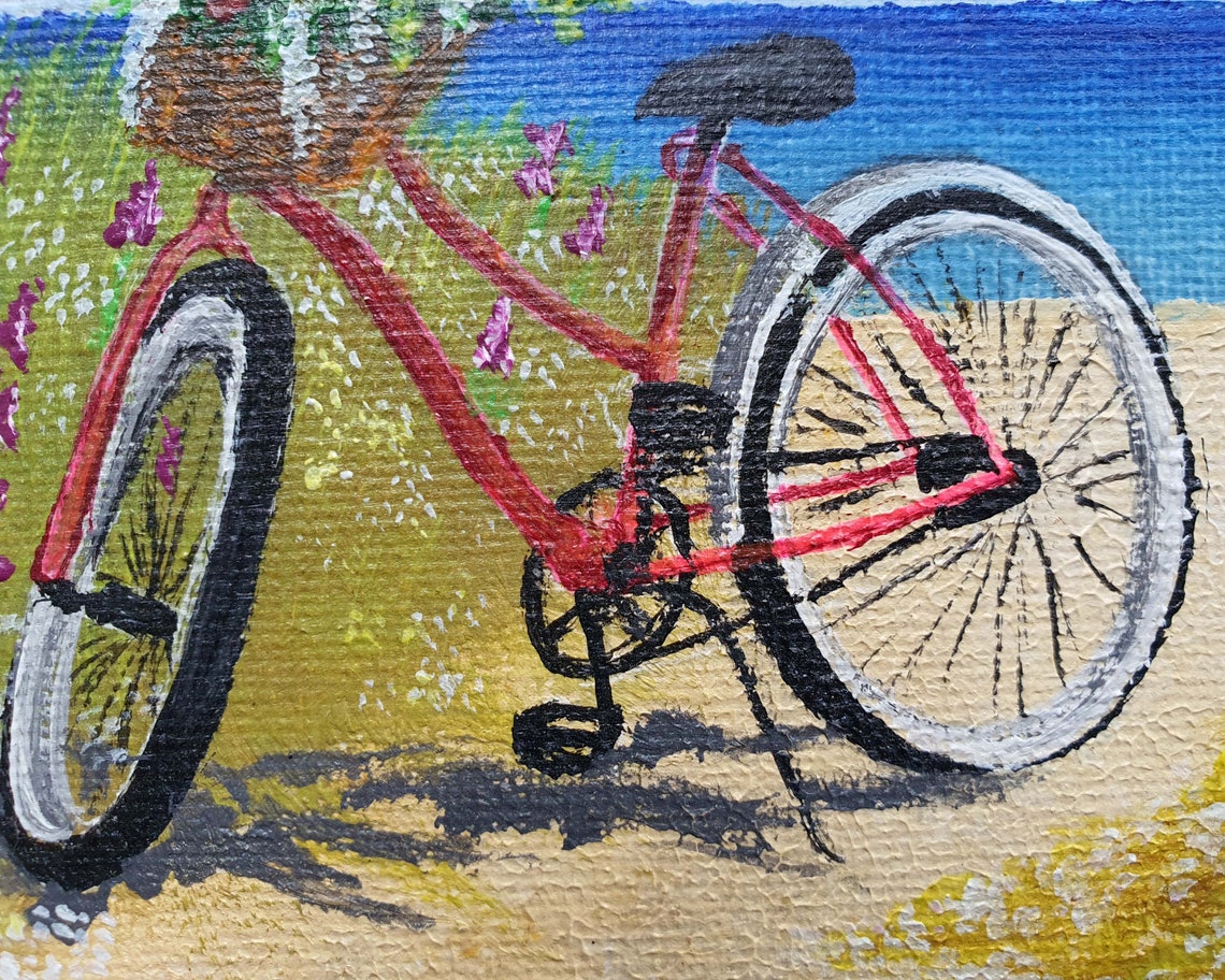 gemälde zeichnung mädchen auf dem fahrrad
