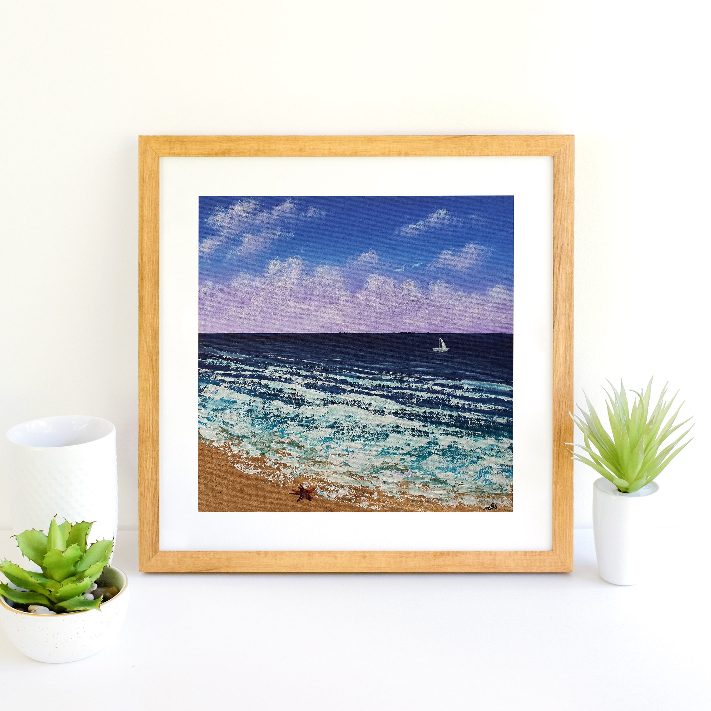 Printable Seascape Painting Tropical Sea View Instant - Etsy
