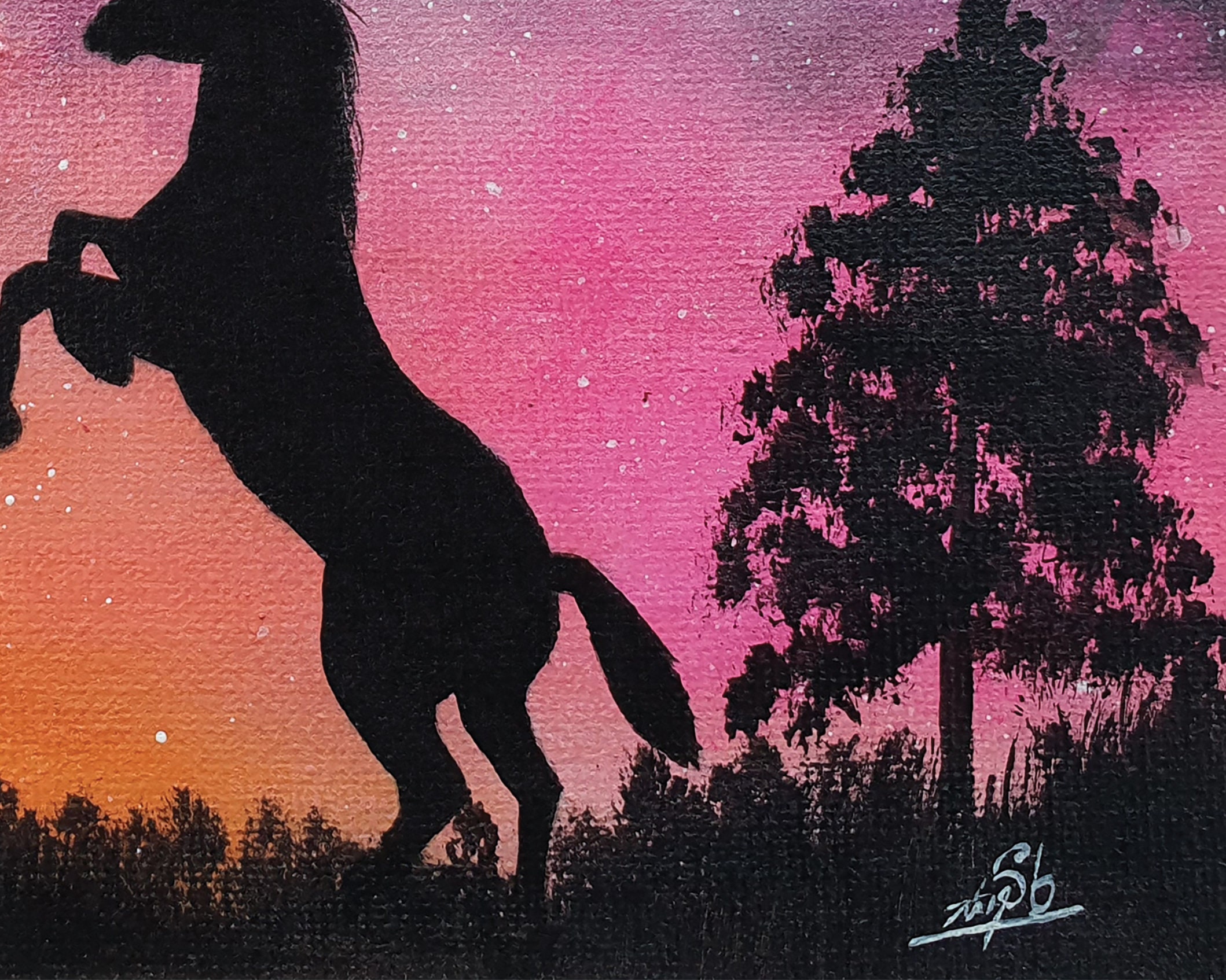 Printable Horse Painting Rising Horse Wall Art Horse Art Etsy UK
