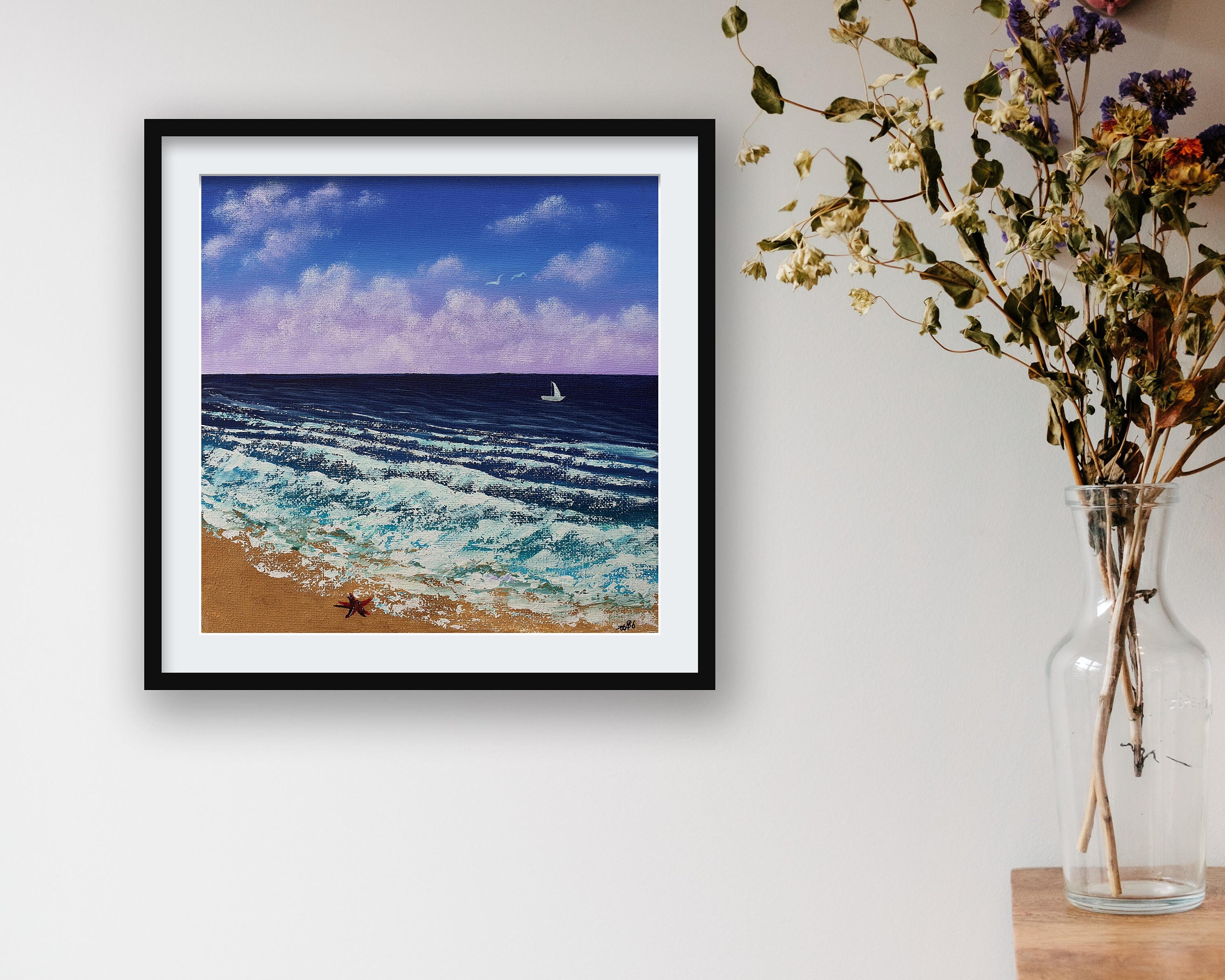 Printable Seascape Painting Tropical Sea View Instant - Etsy
