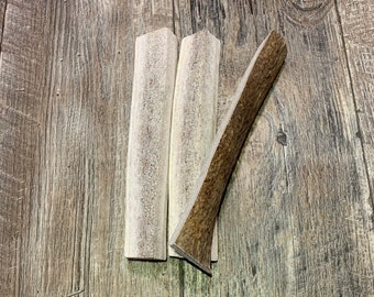 3 pack Quarter split elk antlers, natural elk antlers dog chews.